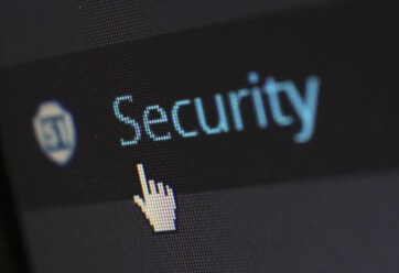 The word "security" on a computer screen