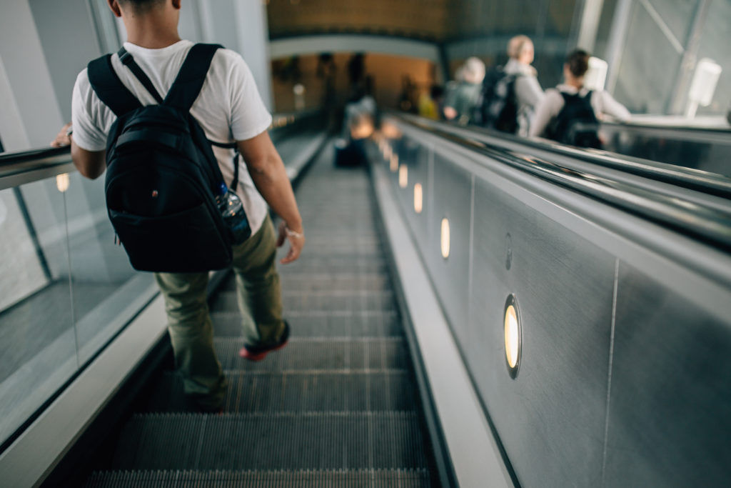 Escalator pictured descending