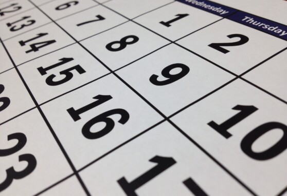 Closeup of calendar