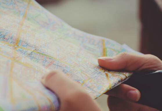 Person holding a map
