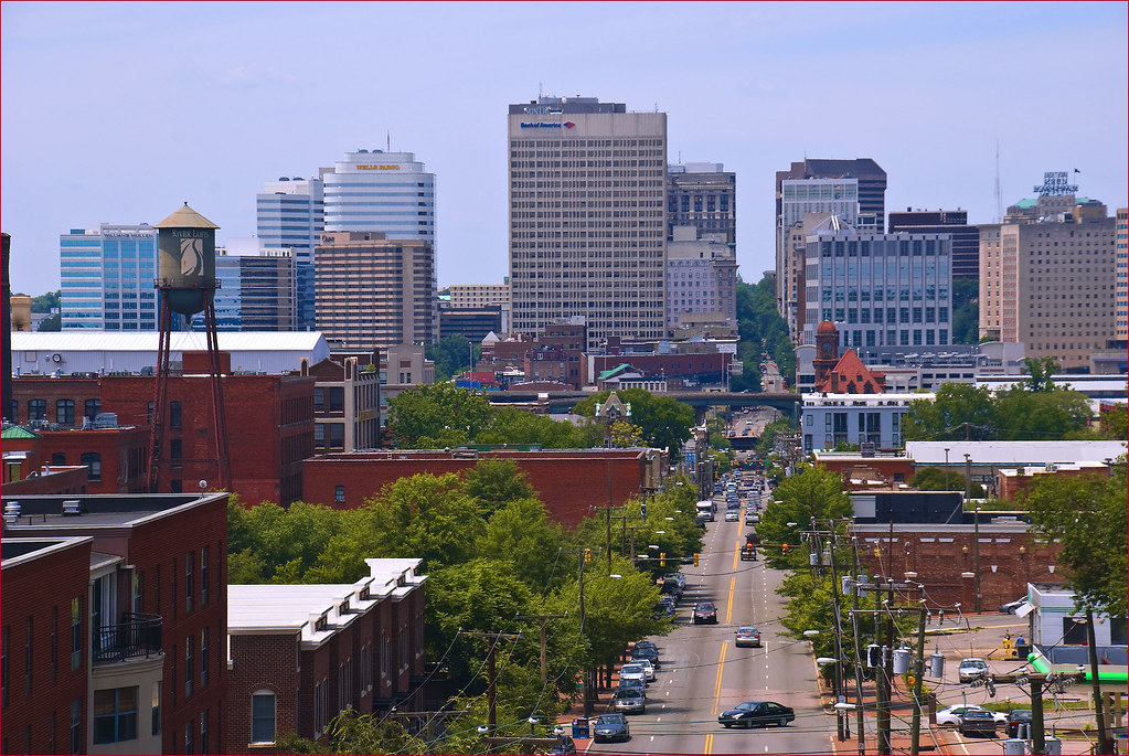 Arial view of downtown Richmond, VA