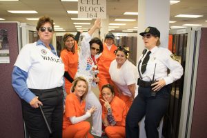 Hilldrup employees dressed as jailmates.