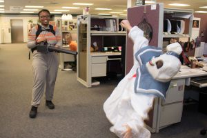 Hilldrup employees dressed as Ghostbusters