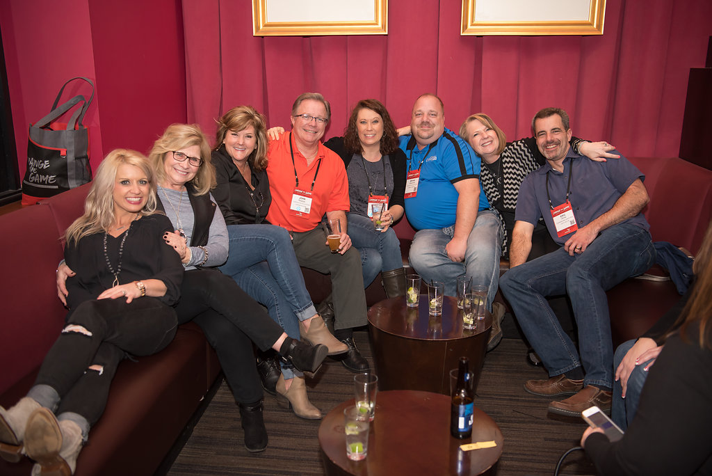 Team of people in a lounge area