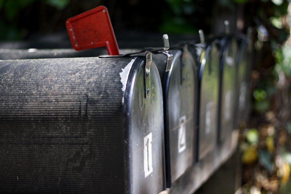Row of mailboxes