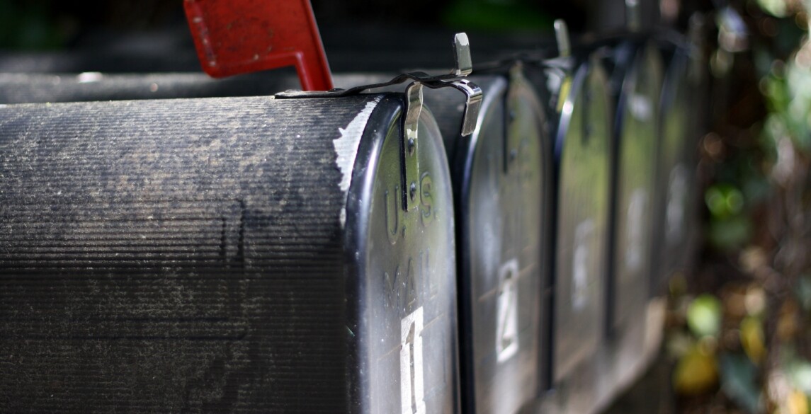 Row of mailboxes