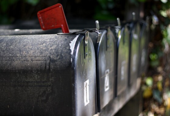Row of mailboxes