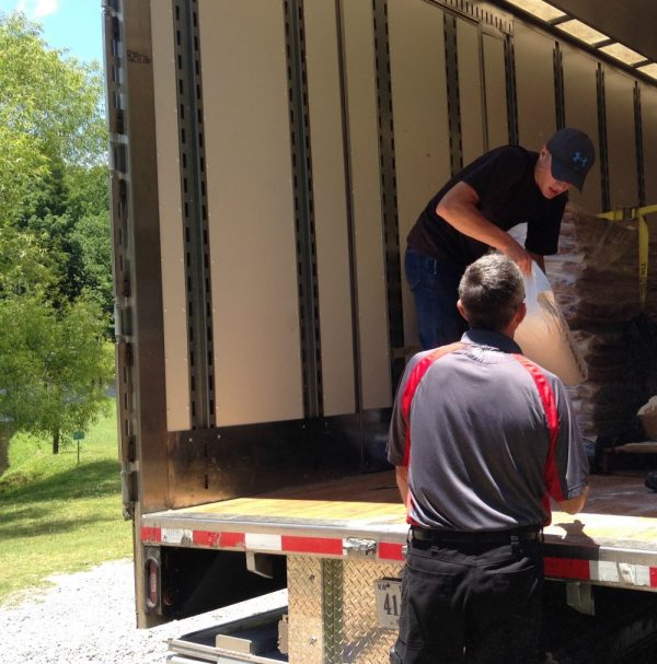 Truck being loaded