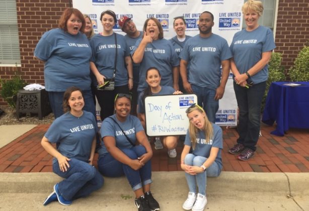 Hilldrup employees during day of action event