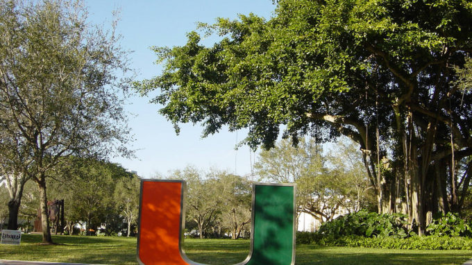 University of Miami logo outside