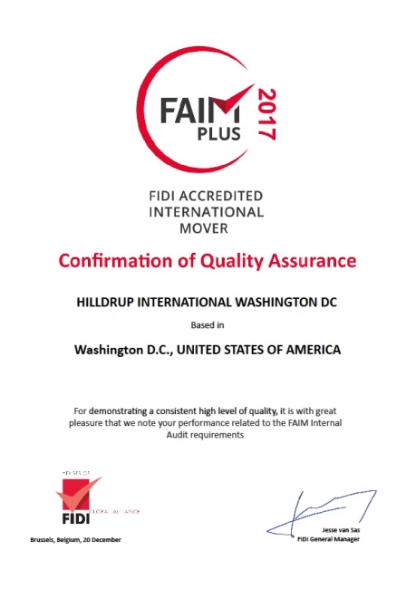 FAIM Plus certificate 2017