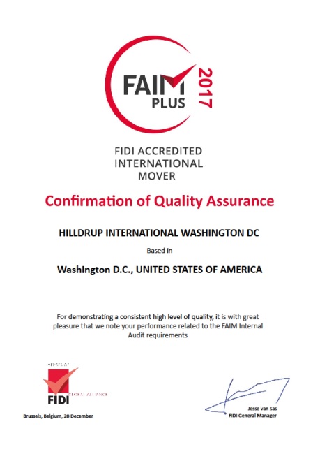 Image for Hilldrup Awarded FAIMPLUS Quality Assurance Certification
