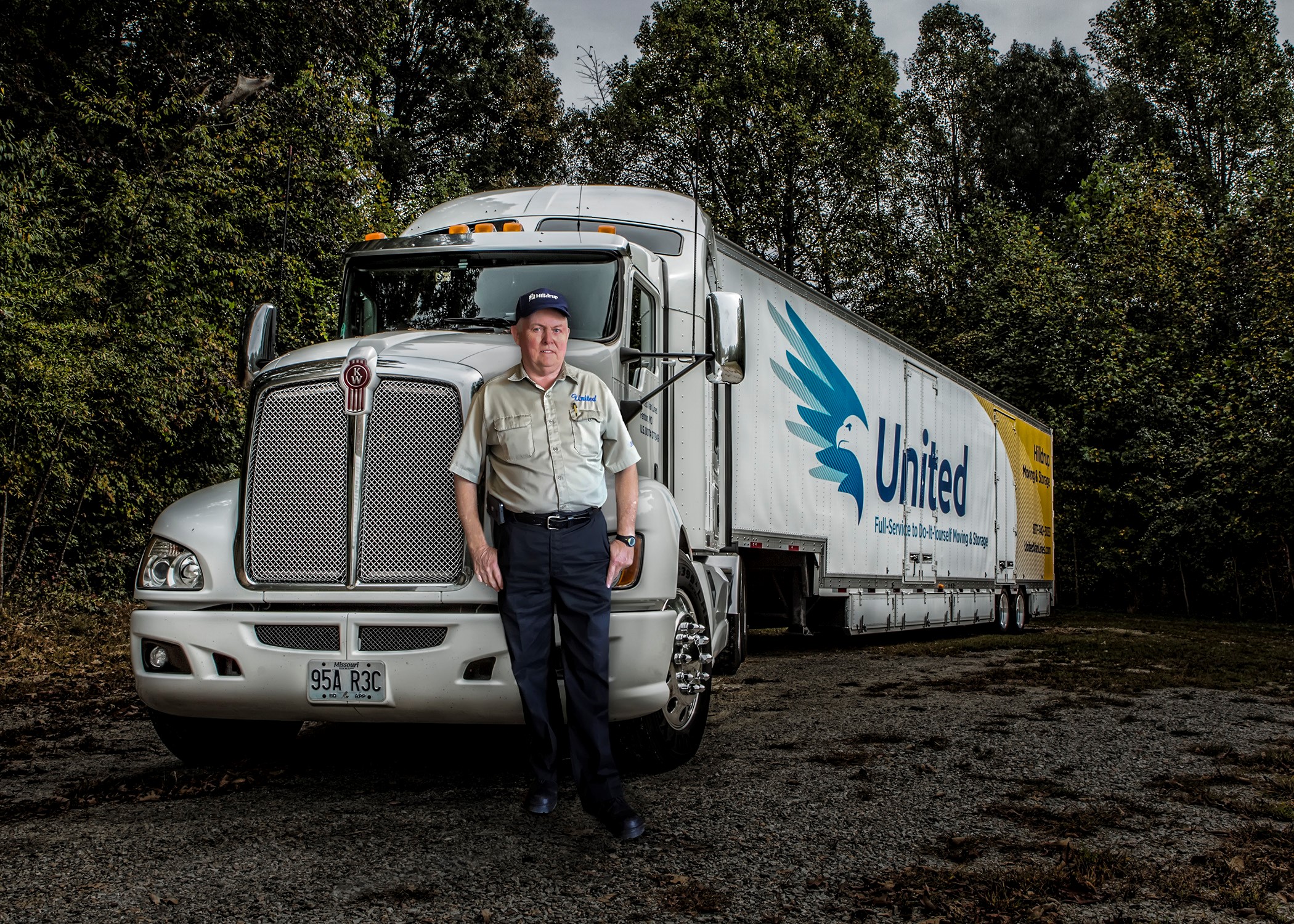 Johnny Abbott in front of his truck