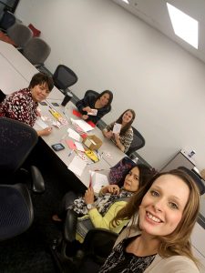 Hilldrup employees make cards for valentine's day