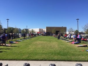 Wide photo of cornhole tournament