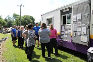 Hilldrup employees in line for ice cream truck