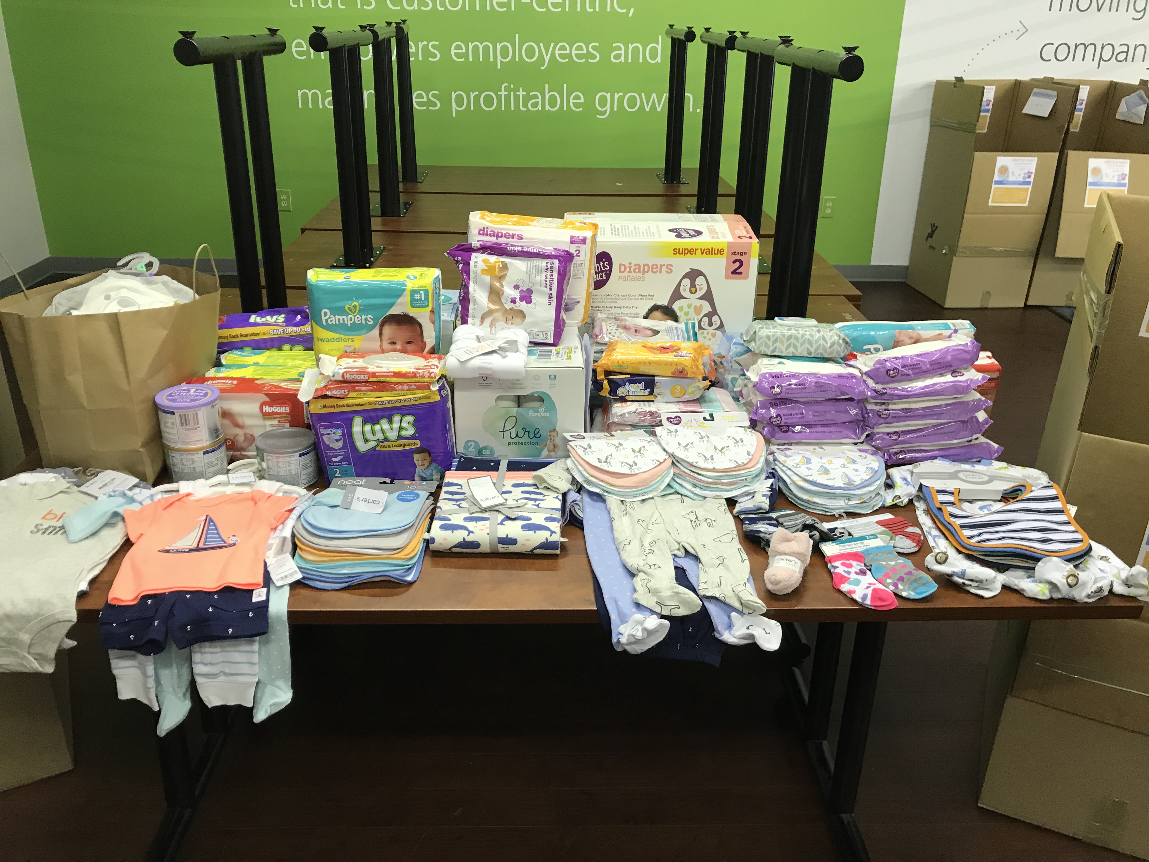 Larger baby drive items on a table