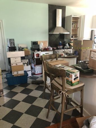 Items packed in a kitchen