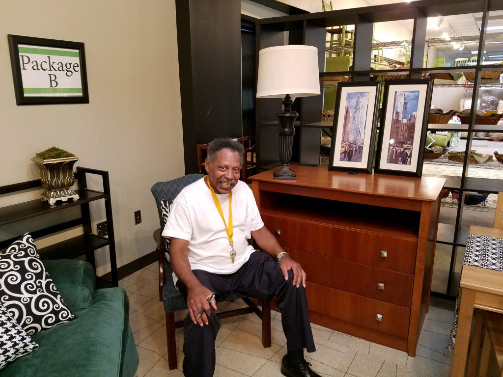 Frank, a veteran, enjoys shopping