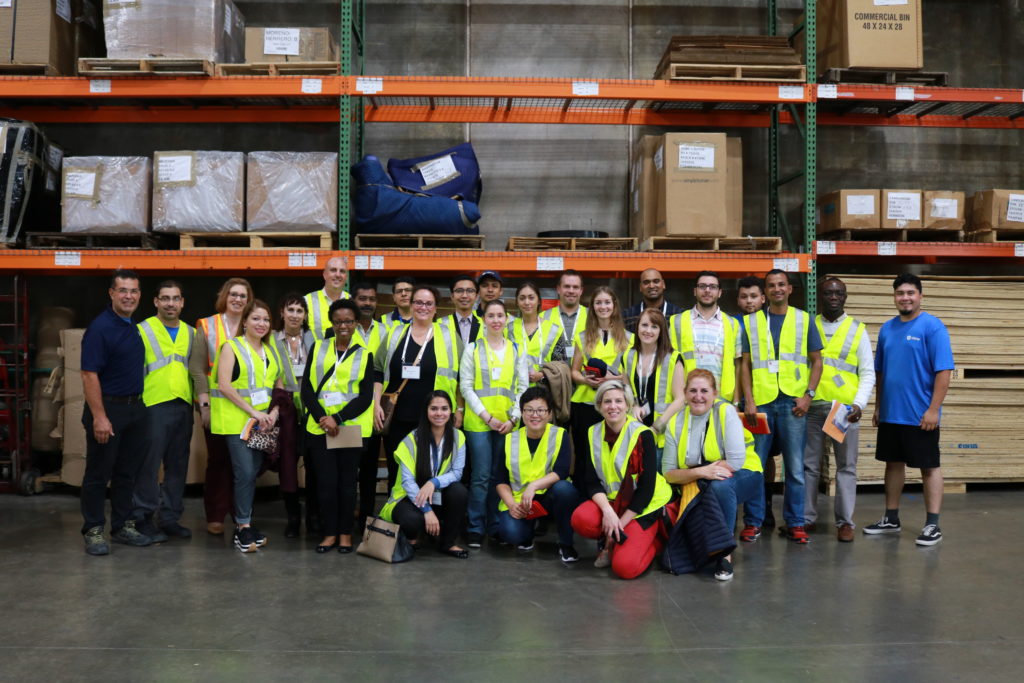 FIDI students in warehouse