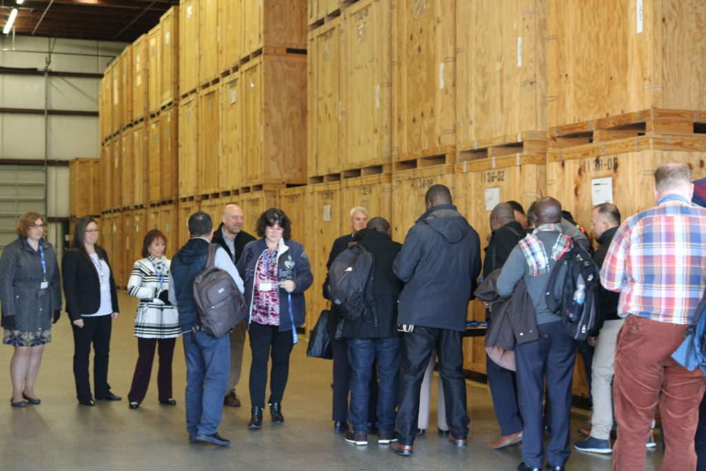 Visitors enter our warehouse and meet the International team