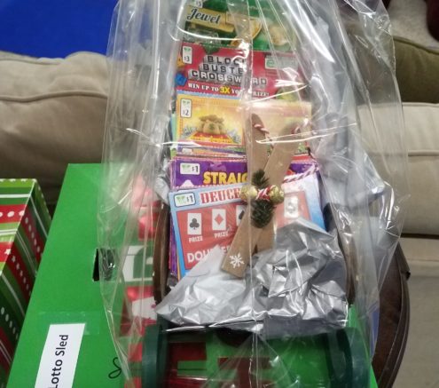 Giftbasket filled with giftcards