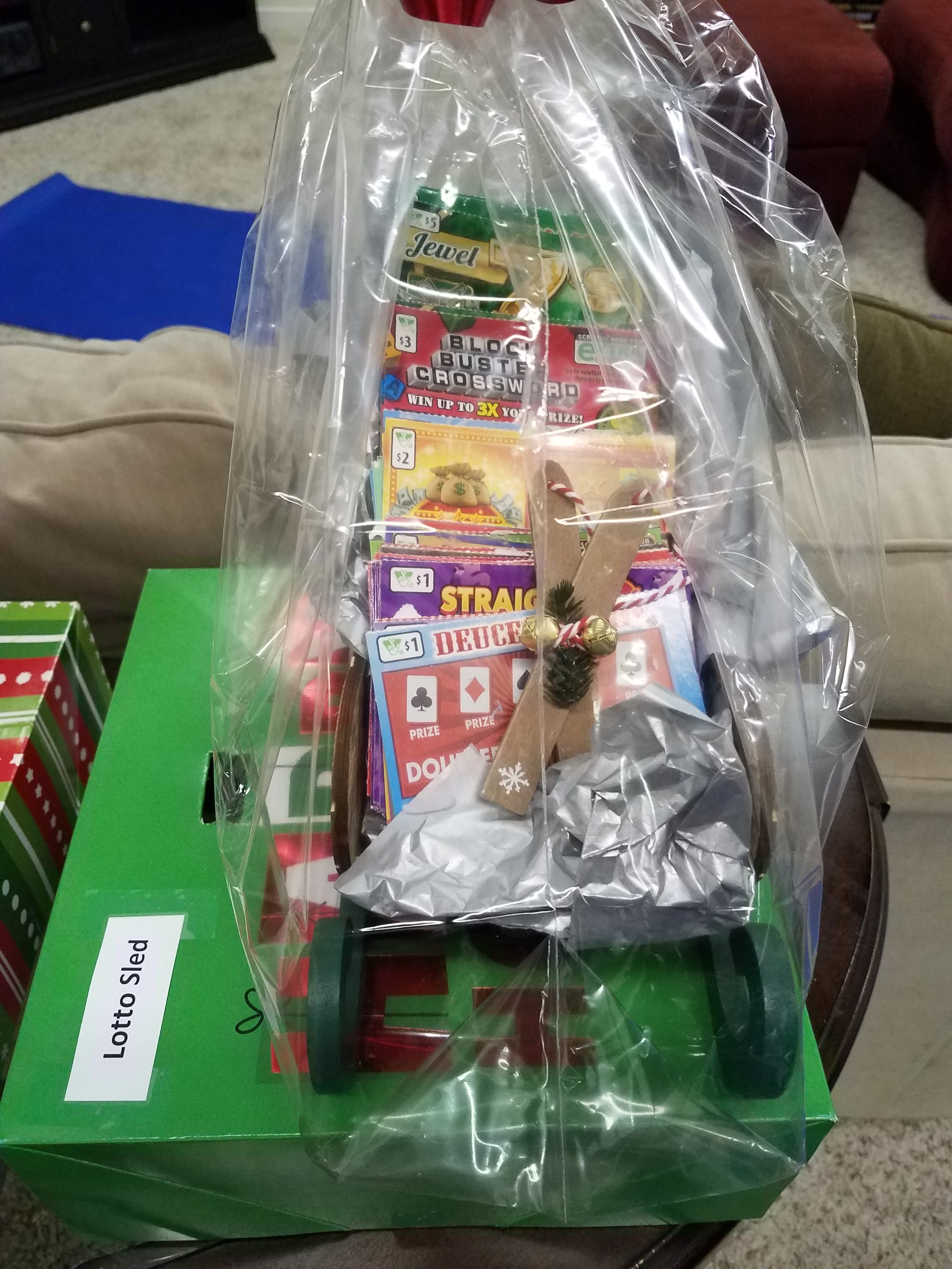 Giftbasket filled with giftcards