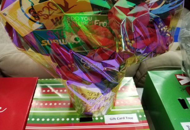 Giftbasket filled with giftcards