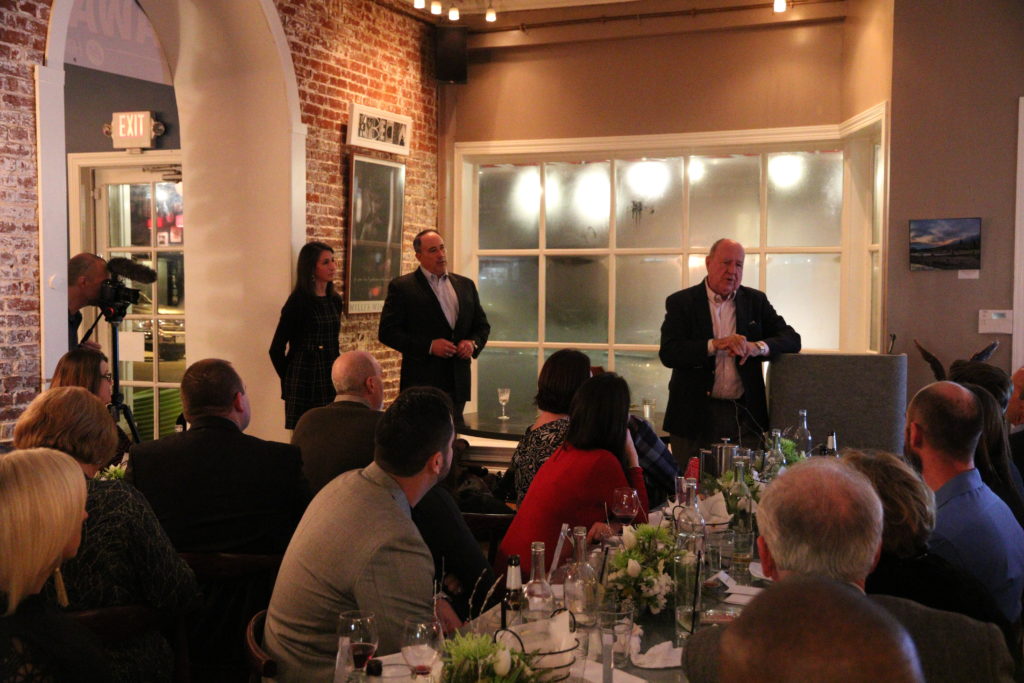 Charles G. McDaniel speaks at the podium during Hilldrup's Best of the Best Awards Dinner