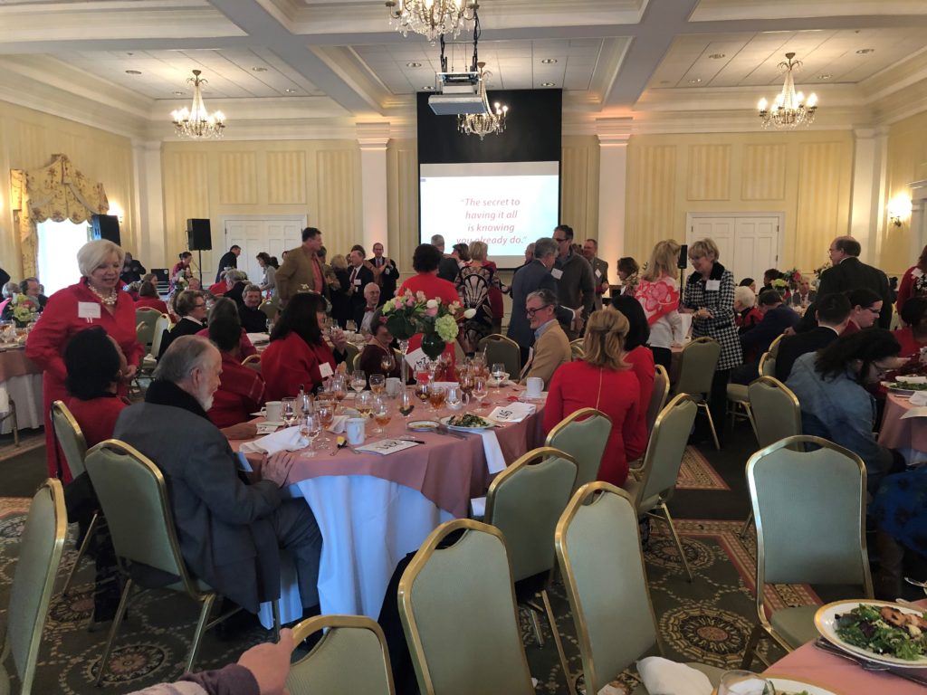 Attendees at the meeting room of the Go Red Brunch in Fredericksburg