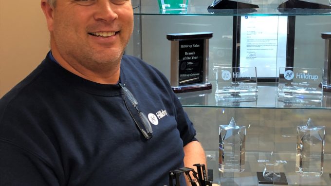 Ricky Madden in Orlando accepting 2018 van operator of the year award