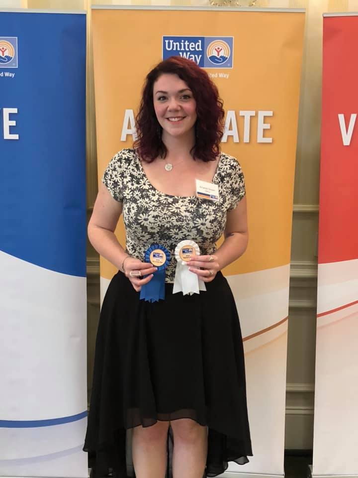 Amanda Strawn pictured with her award ribbons