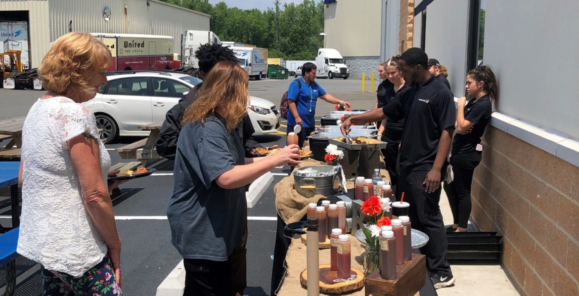 Hilldrup employees enjoying a summer BBQ