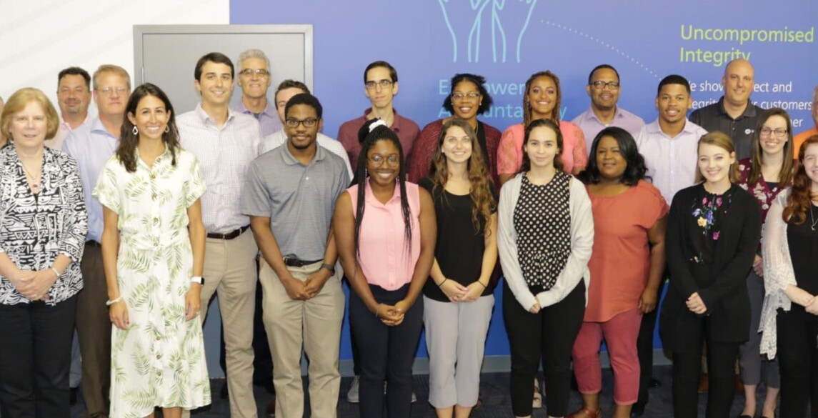 Hilldrup's interns with members of Hilldrup's Senior Management Team