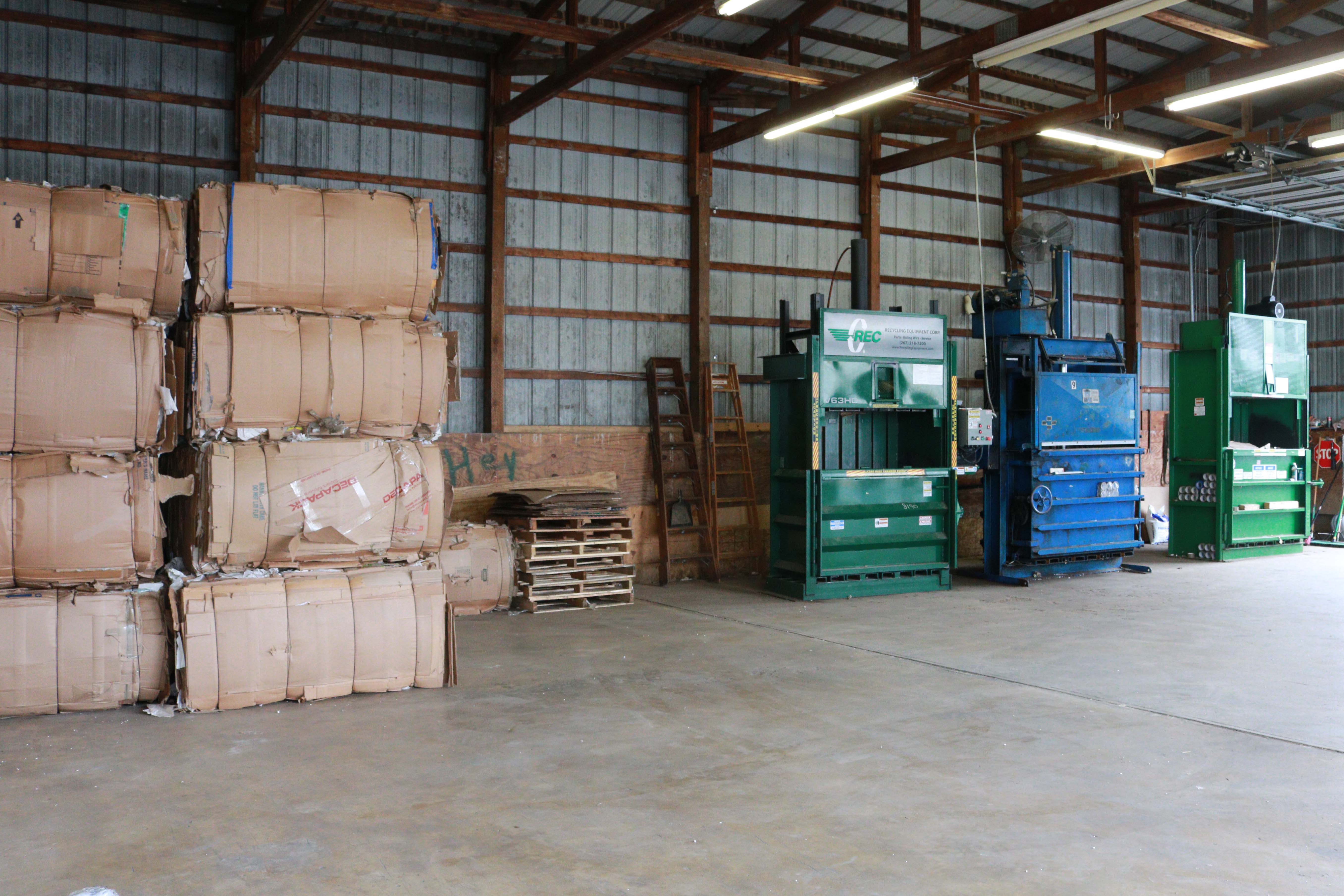The interior of Hilldrup's Recycling Center