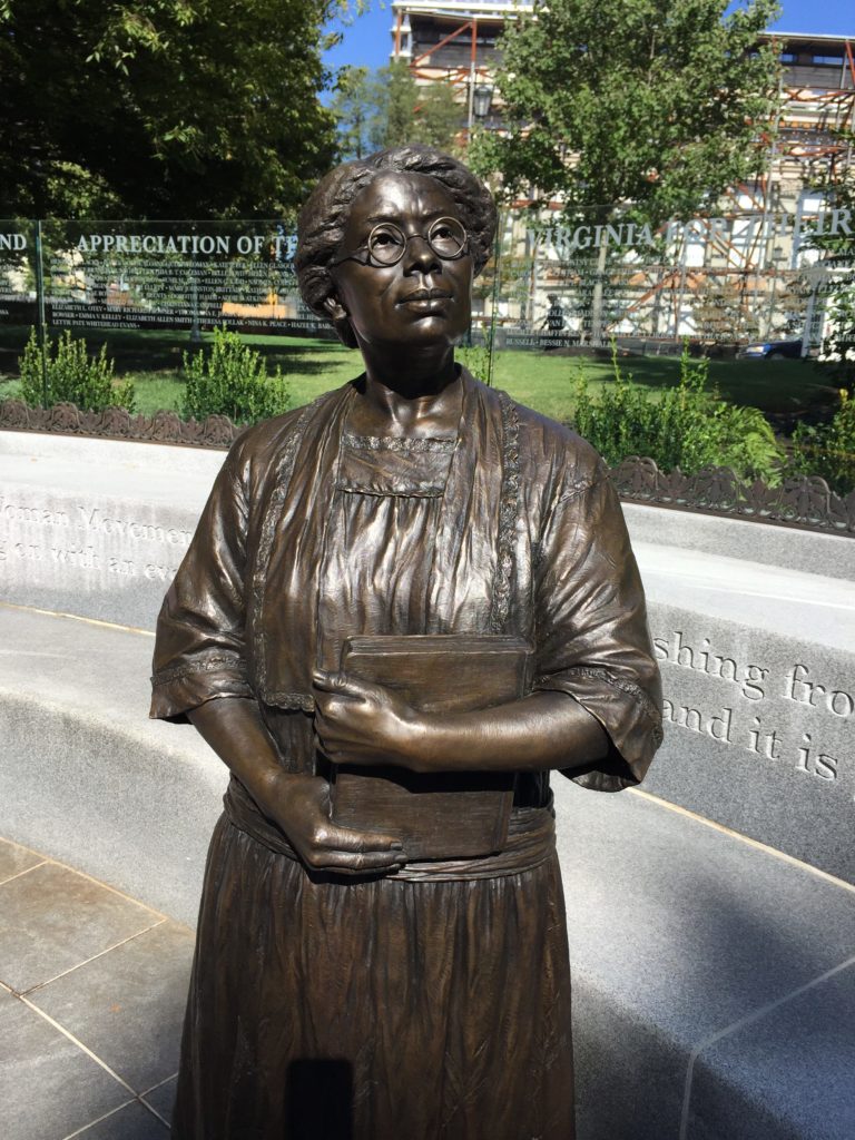 A statue of Virginia Randolph on Richmond's Capitol Square