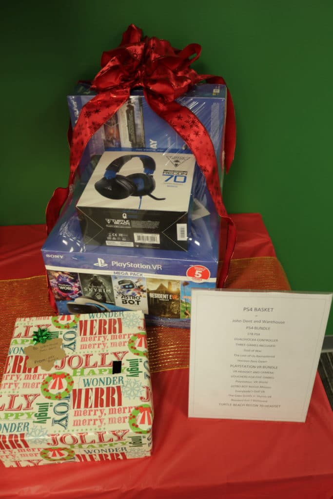 Christmas basket with PS4 game and accessories 