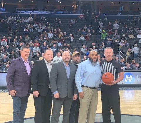 Members of our Hilldrup team were a part of the game ball presentation at halfcourt