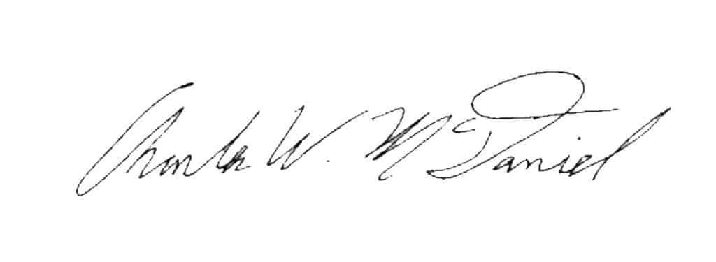 Charles W McDaniel signature 