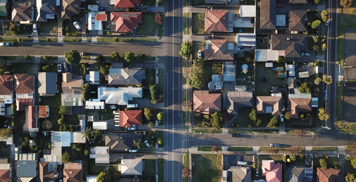 Bird's eye view of subdivision