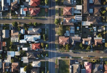 Bird's eye view of subdivision