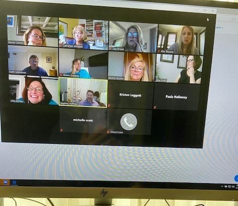 Hilldrup employees meet virtually online to talk business and connect