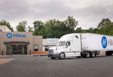 Hilldrup truck in front of Stafford office