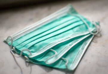 Stack of safety masks