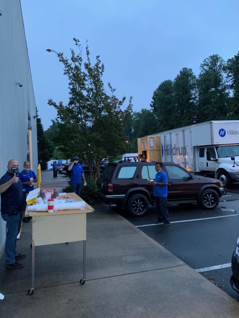 Hilldrup's Raleigh service teams enjoy food during Van Operator Appreciation Week. 