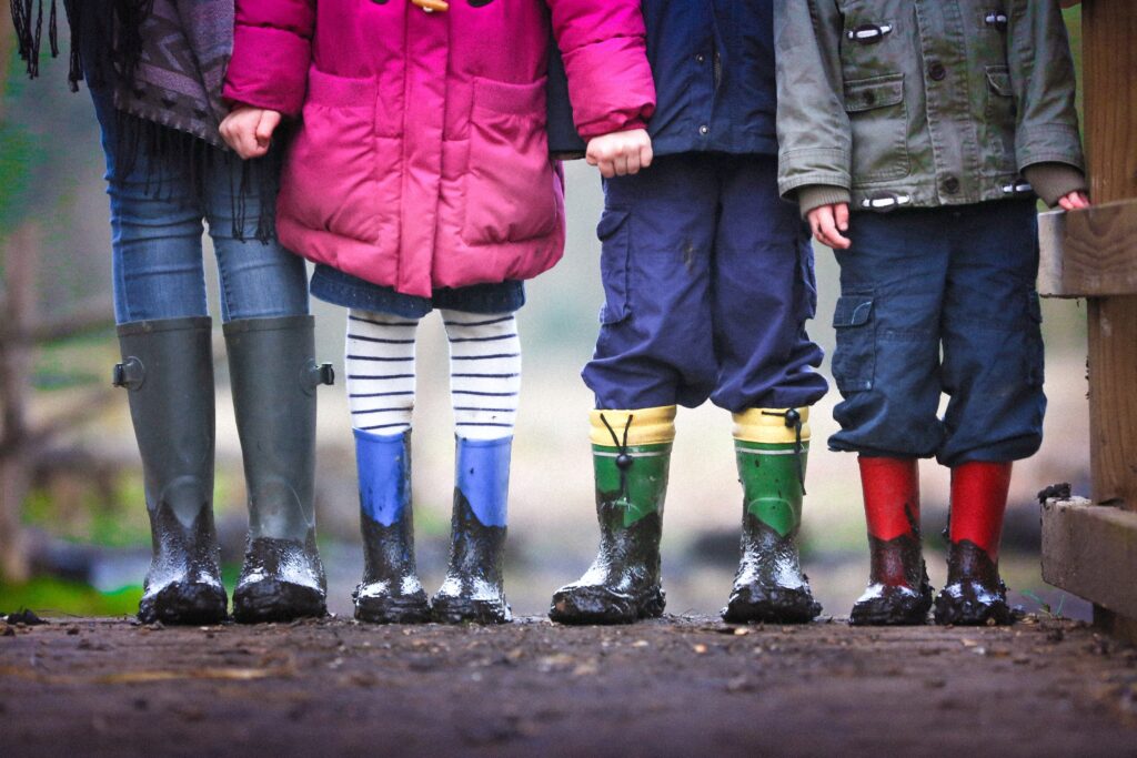 Children holding hands