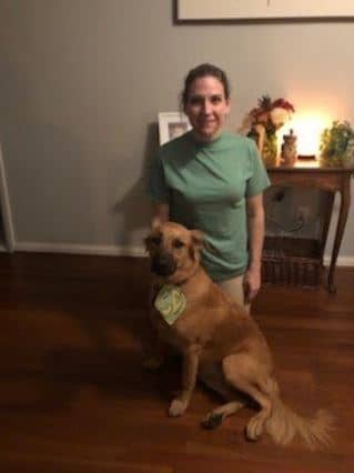 Jess Facciolo and her dog dressed as Scooby and Shaggy for Halloween. 