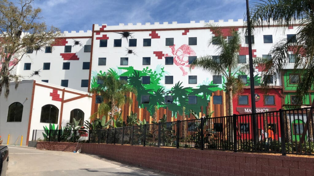 The exterior of Legoland Hotel in central Florida. 