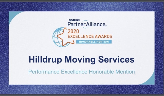 Hilldrup's 2020 Partner Alliance Award from Graebel