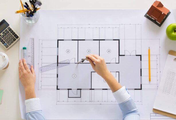 Layout plans for an office redesign